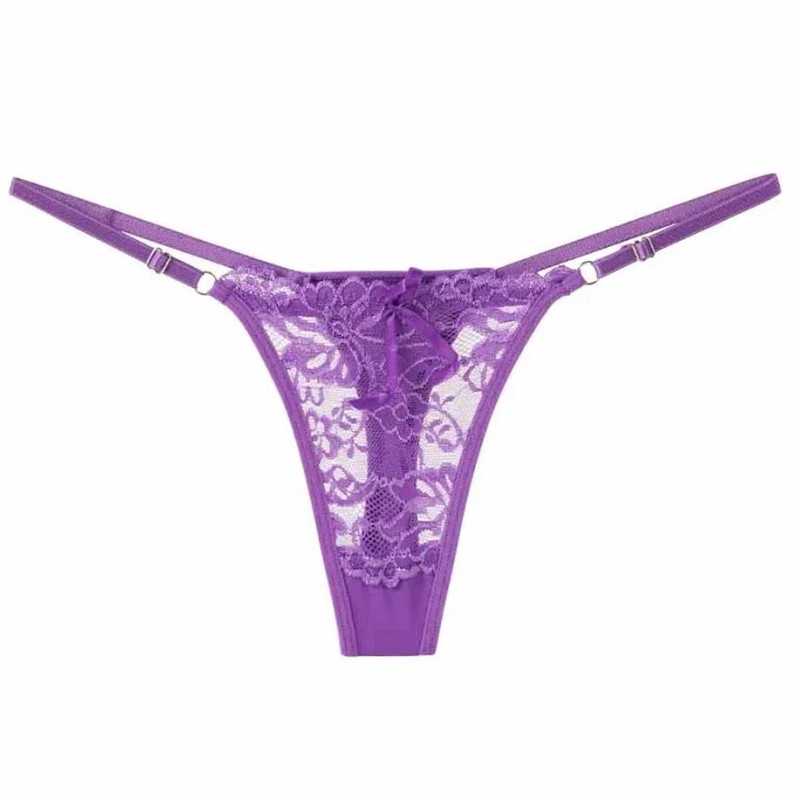 7 Pack Lot Sexy Womens Lace Panties Underwear Thongs G-String Transparent Briefs