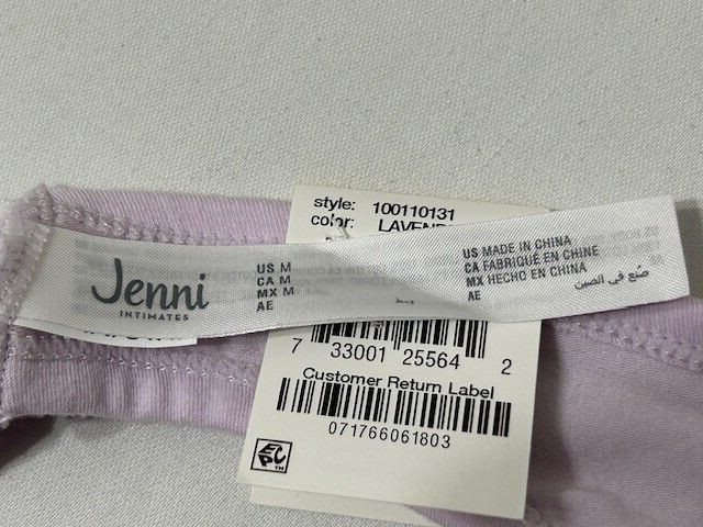 Jenni Bikini Underwear M Cotton Blend Panty Lavender 1 Pair Womens 10110131
