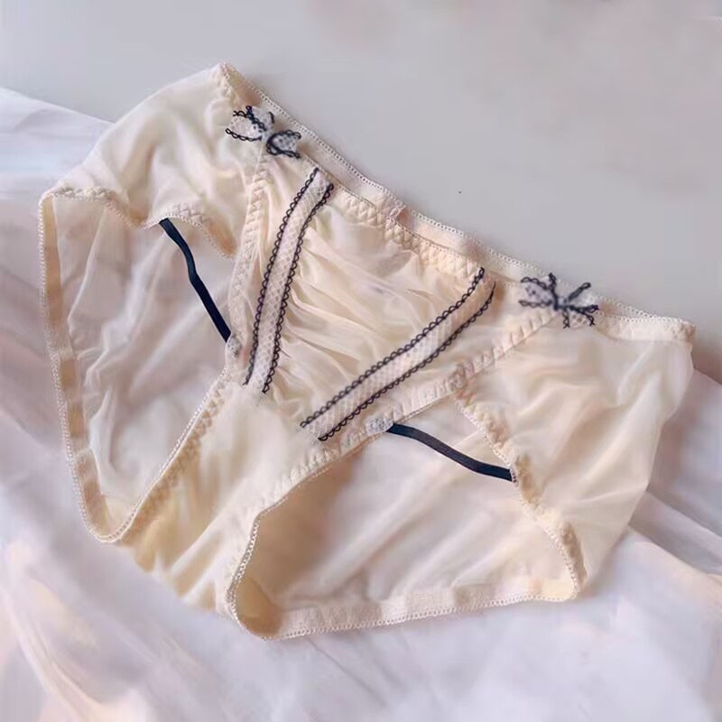 Japanese Oversize Womens Mesh Sheer Panties Brief Princess Transparent Underwear