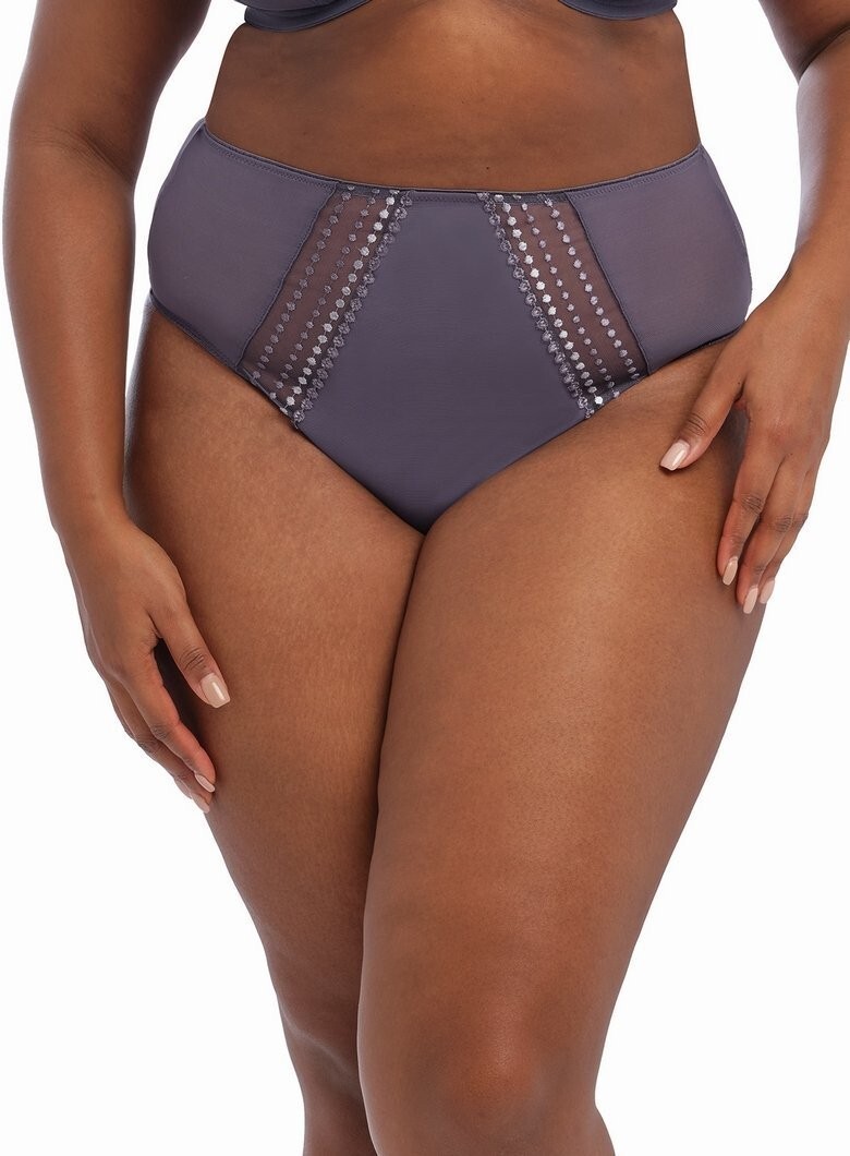 Elomi Matilda Brief Storm Grey Mesh Size L 14 16 Full Knickers Underwear 8906
