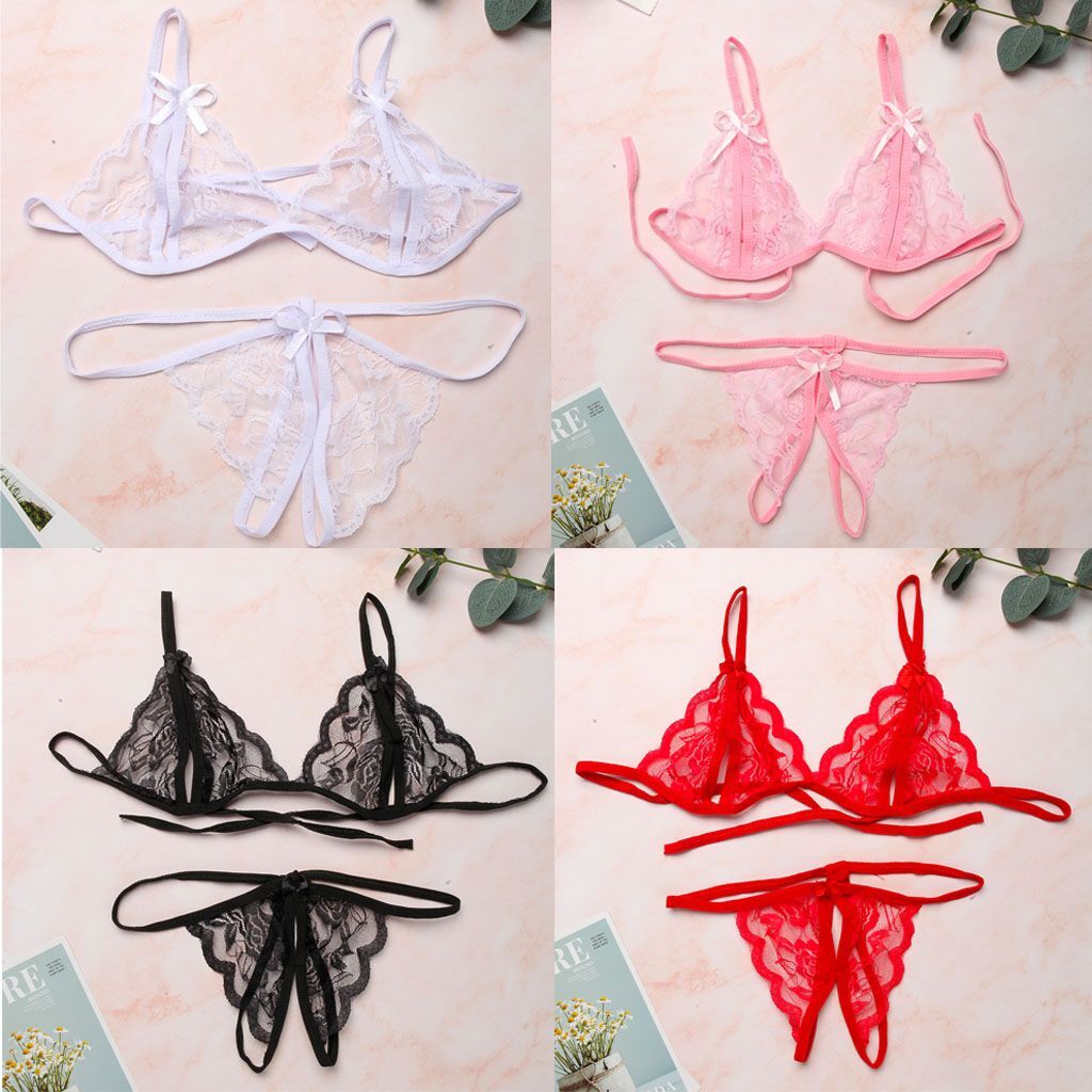 Women Sexy-Lingerie Underwear Set Sleep Panties Bar Lace Baby-doll Nightwear