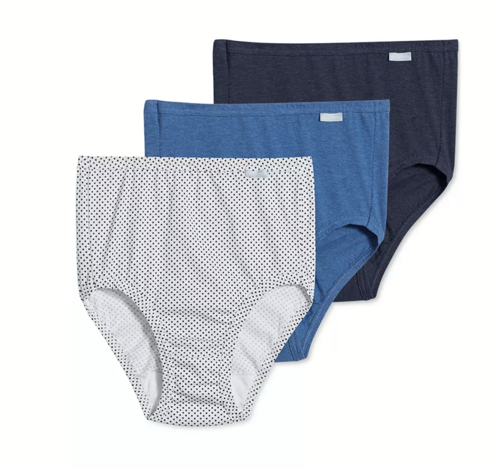 Jockey 3-Pack Briefs Sea Blue Dot 100% Cotton Comfort Classic Underwear Size 10