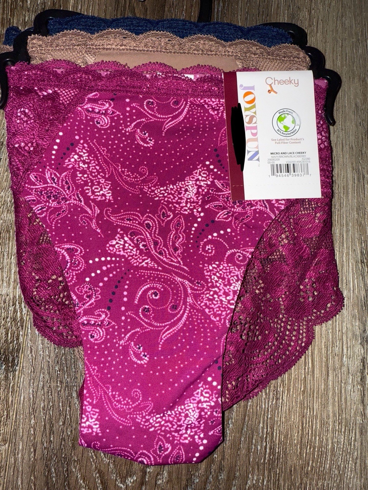 Joyspun ~ 3-Pair Womens Cheeky Underwear Panties Nylon Blend ~ 2XL