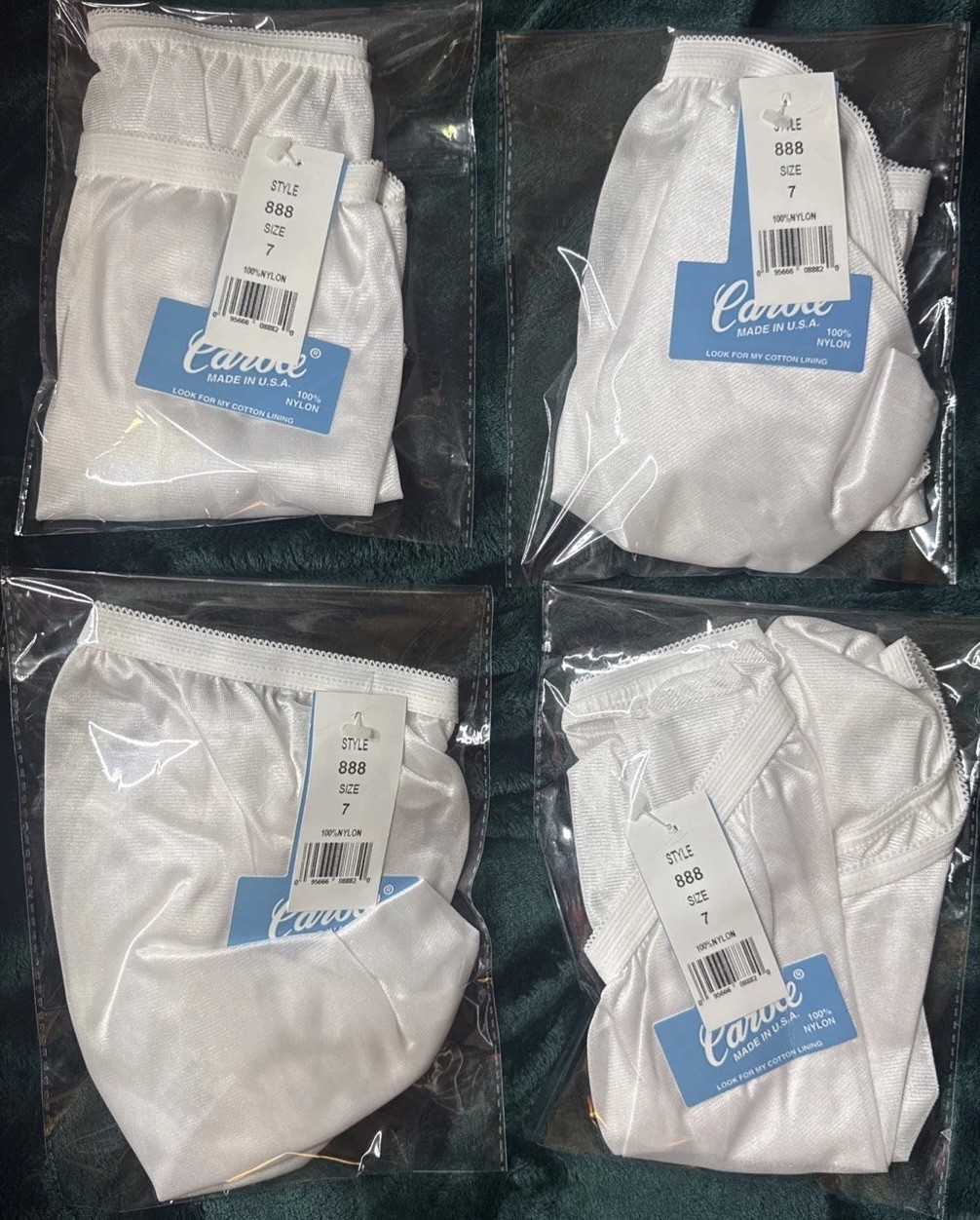 4X Carole Vintage Panties Sissy 100% Acetate White Brief NOS New NWT Size 7