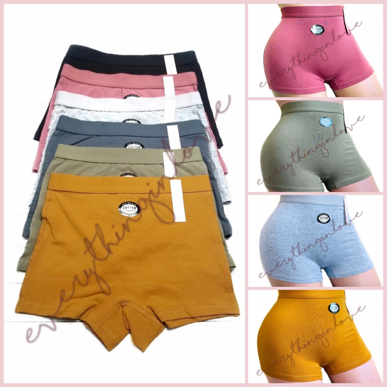 Women Soft Stretch Cotton High Rise Sports Boxer Shorts Boyshort Underwear