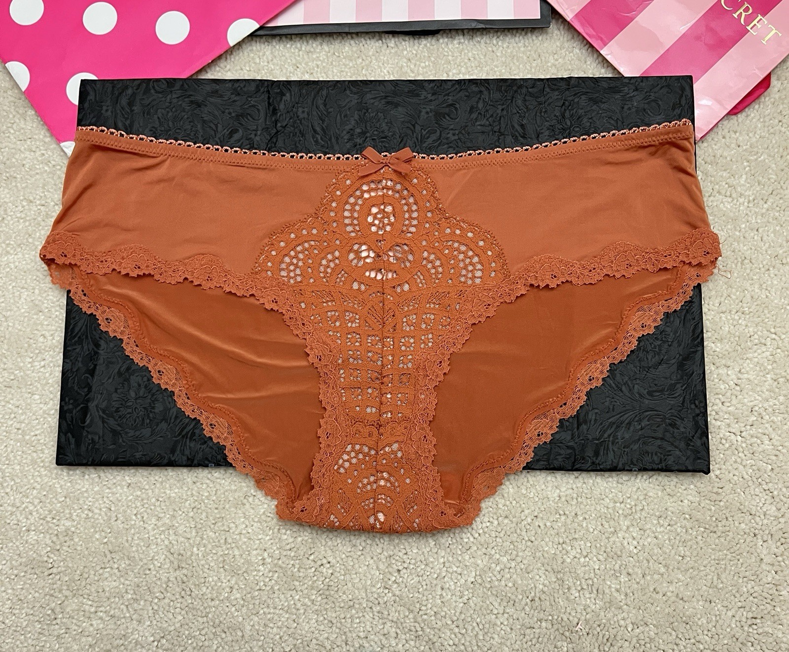 VTG L Victoria’s Secret Dream Angels Satin Crochet Lace Hipkini Panties Large