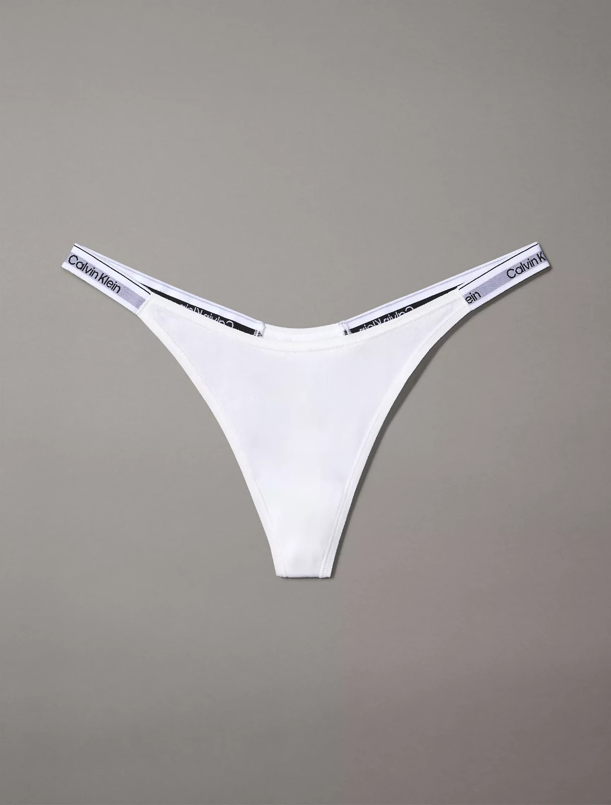 XS Calvin Klein Cotton Icon Logo Dipped String Thong Panties Underwear White NWT