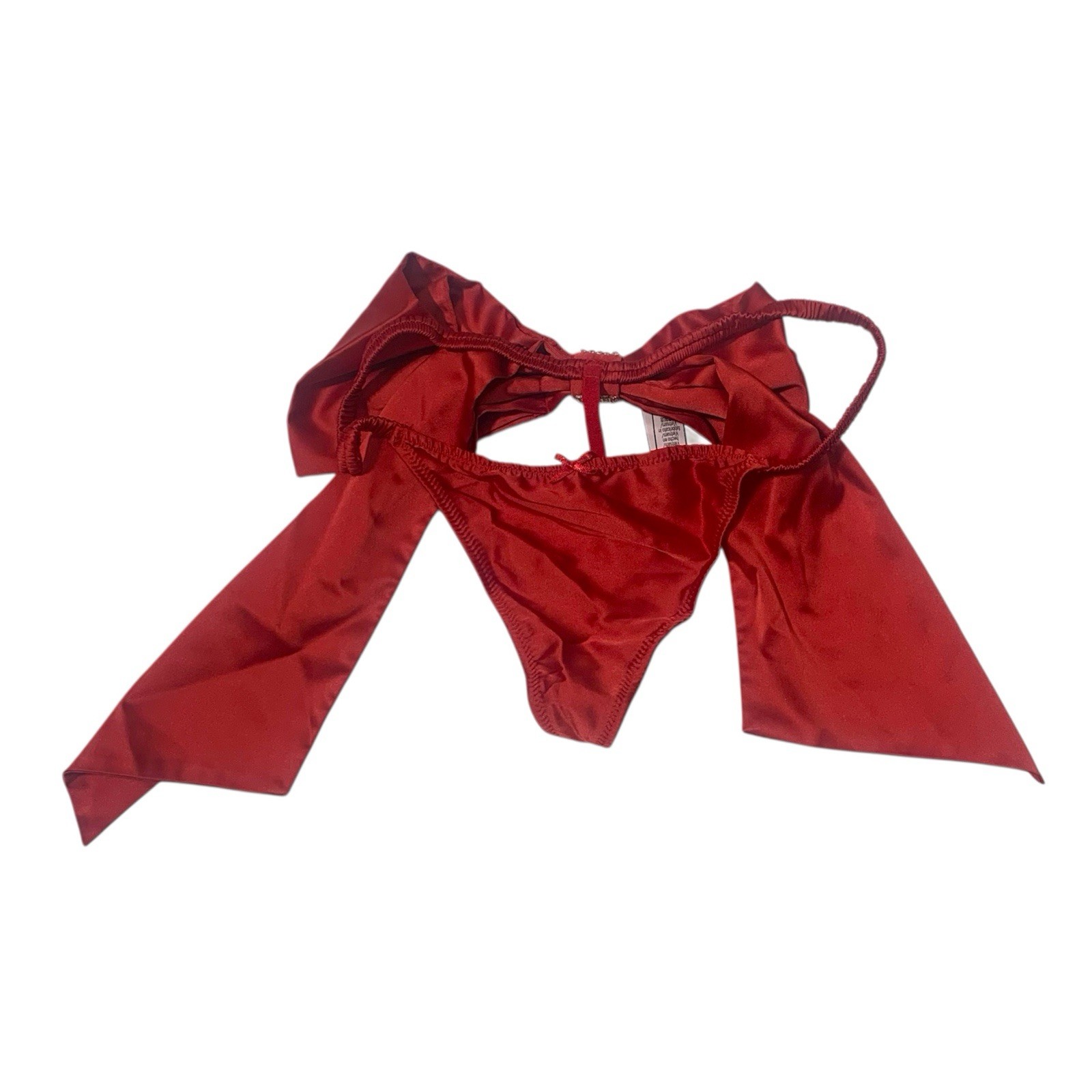 VICTORIA’S SECRET DREAM ANGELS Bow Back V-String Thong Panty Small Nwot Red