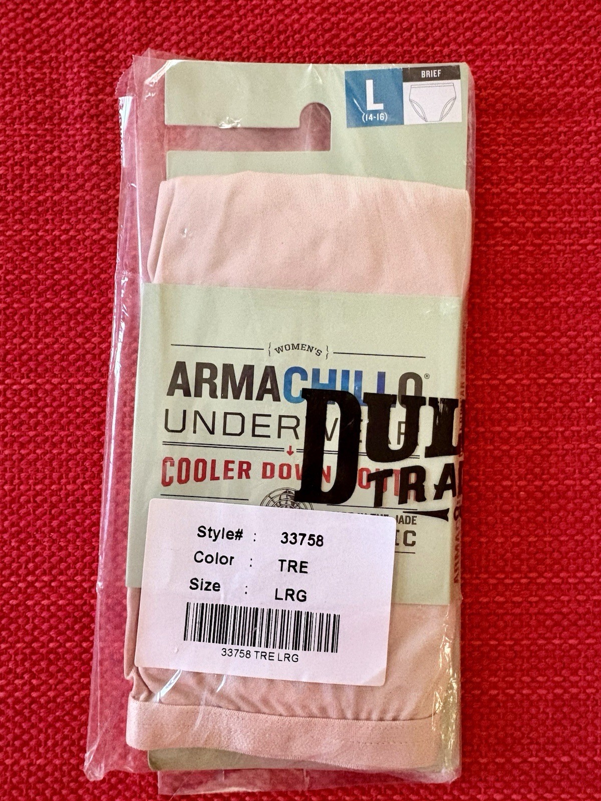 Duluth Women’s Armachillo Cooling Underwear Brief NWT-Tea rose Large Style 33758