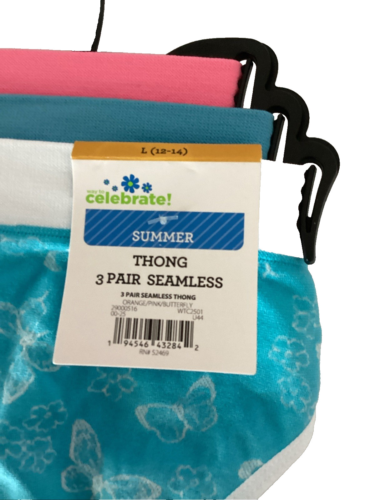 CELEBRATE! SUMMER 3-Pack SEAMLESS THONG Panties Sz. L*