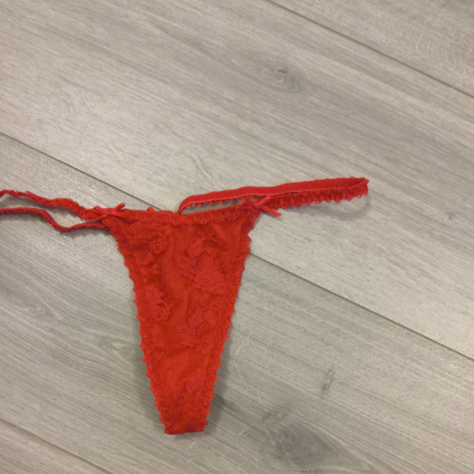 BNWOT Vintage Ann Summers Red Lace Entice G String Thong Size Small