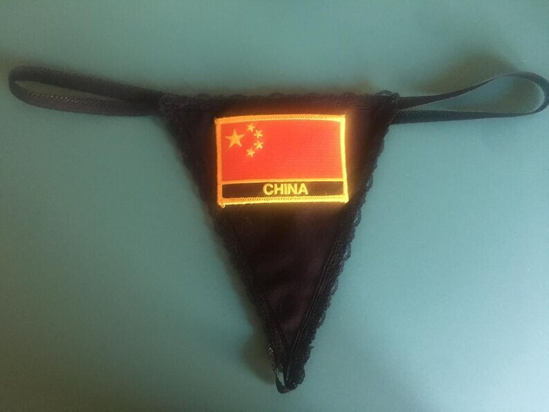 New Womens CHINA Country Flag String Thong Panty Chinese Underwear