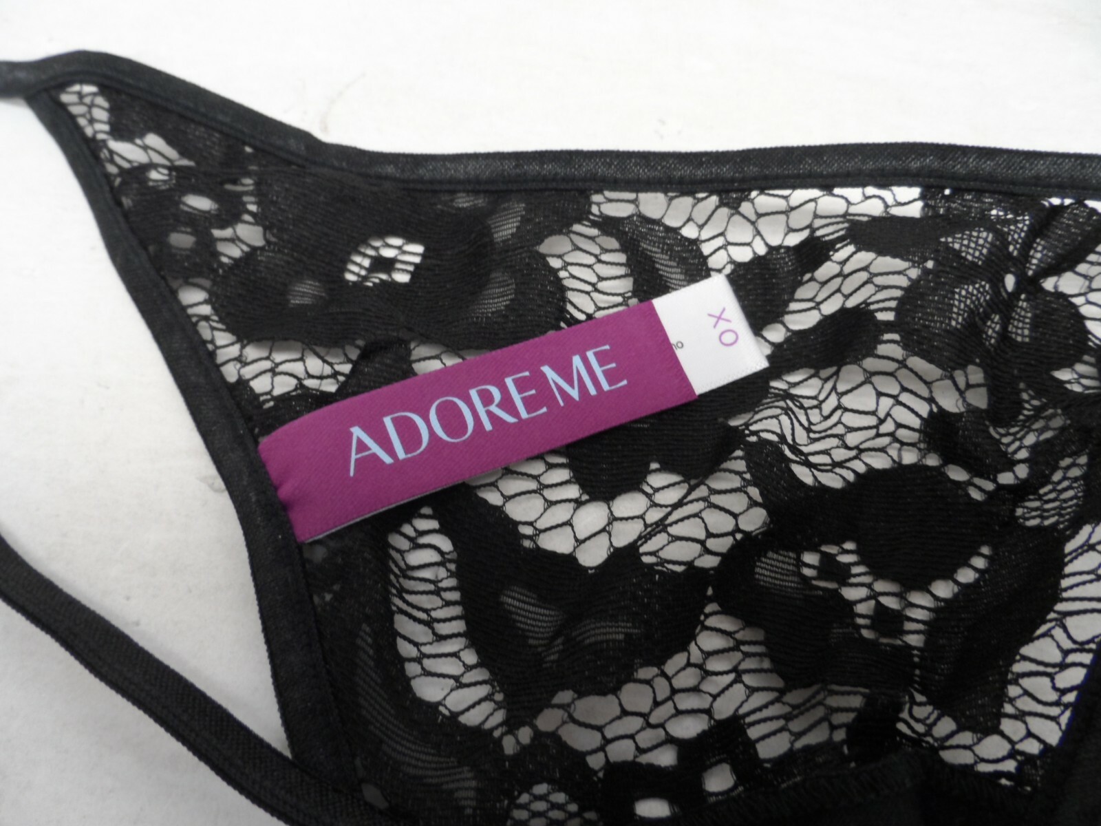 Adore Me Women’s Lace Mesh Risque Thong 62963 Black Size 0X