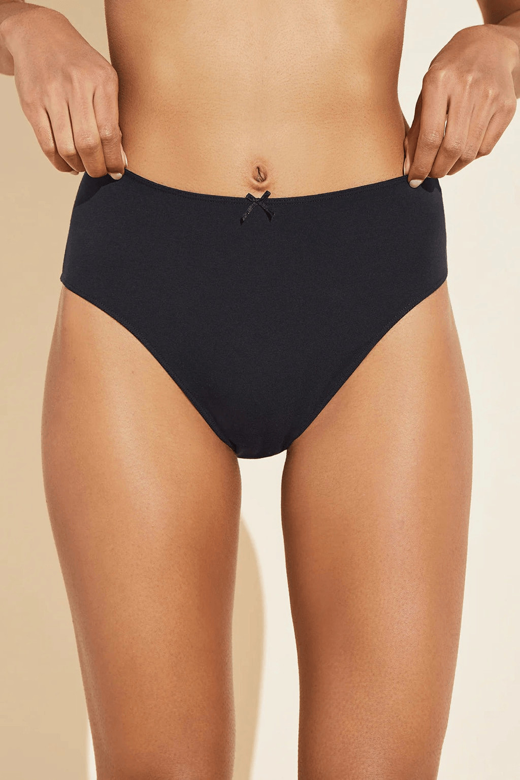 Eberjey NWT Pima Stretch Cotton High Waist Brief Black Small/Medium