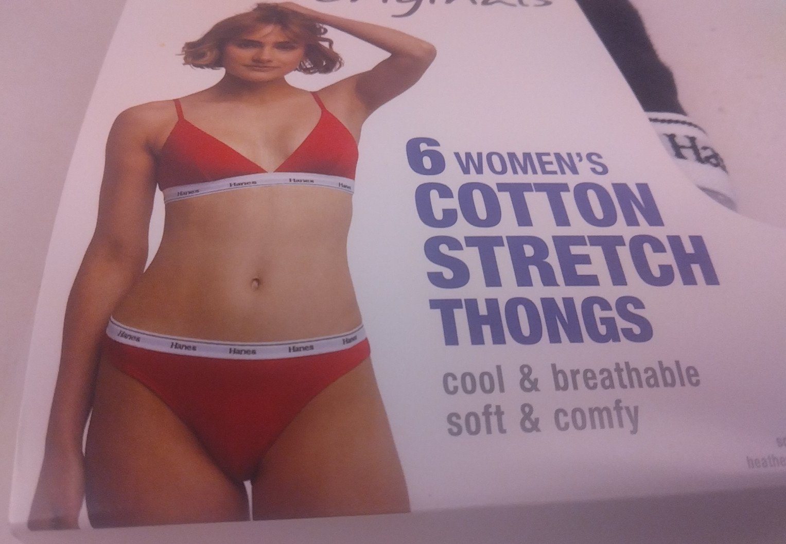 Hanes Ladies Originals 6 Pack Cotton Stretch Thongs Size 8XL – New. (66)