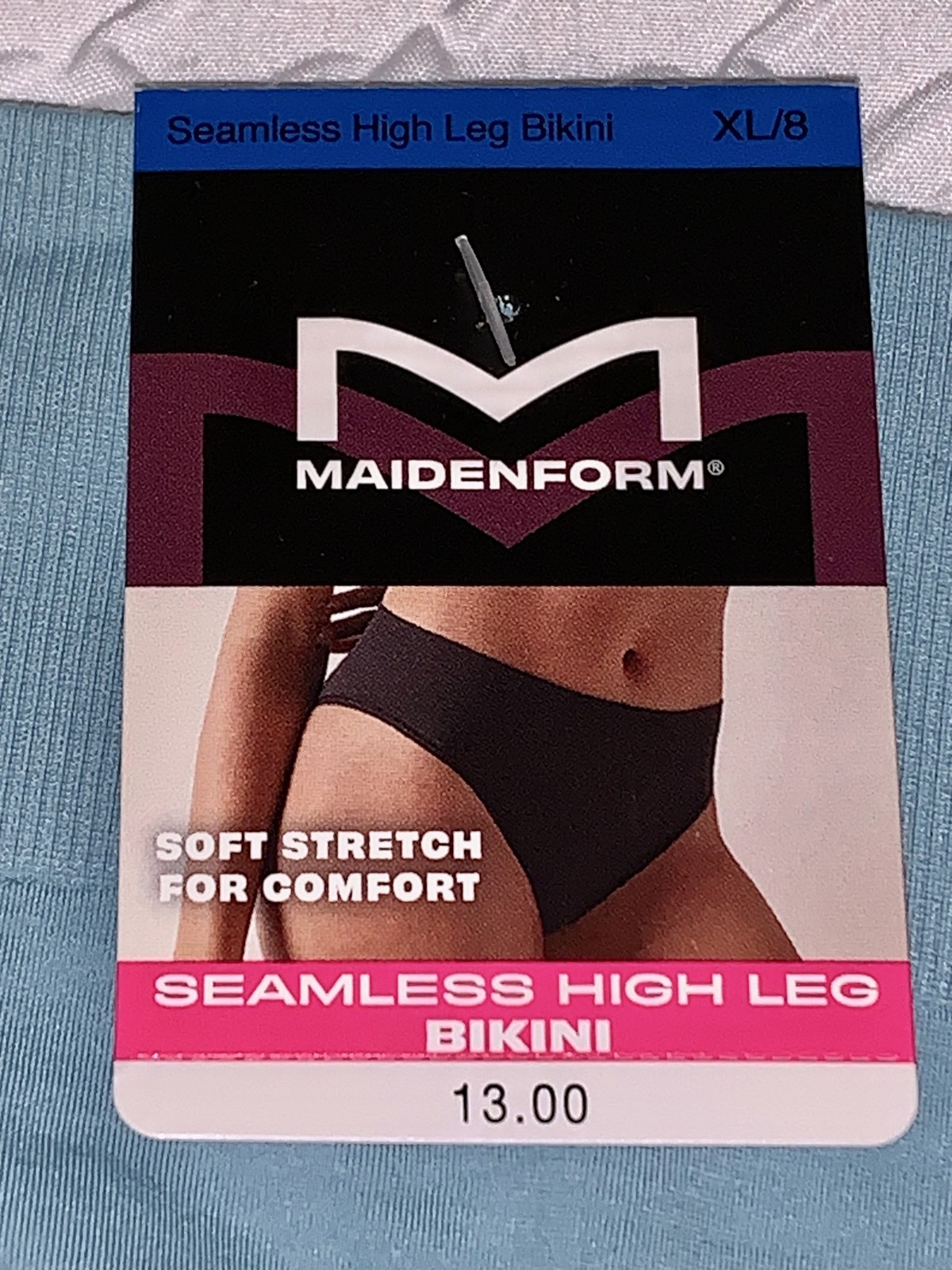 MAIDENFORM M Seamless Sunday Morning Blue High Leg Bikini Panty Womens Sz M L XL