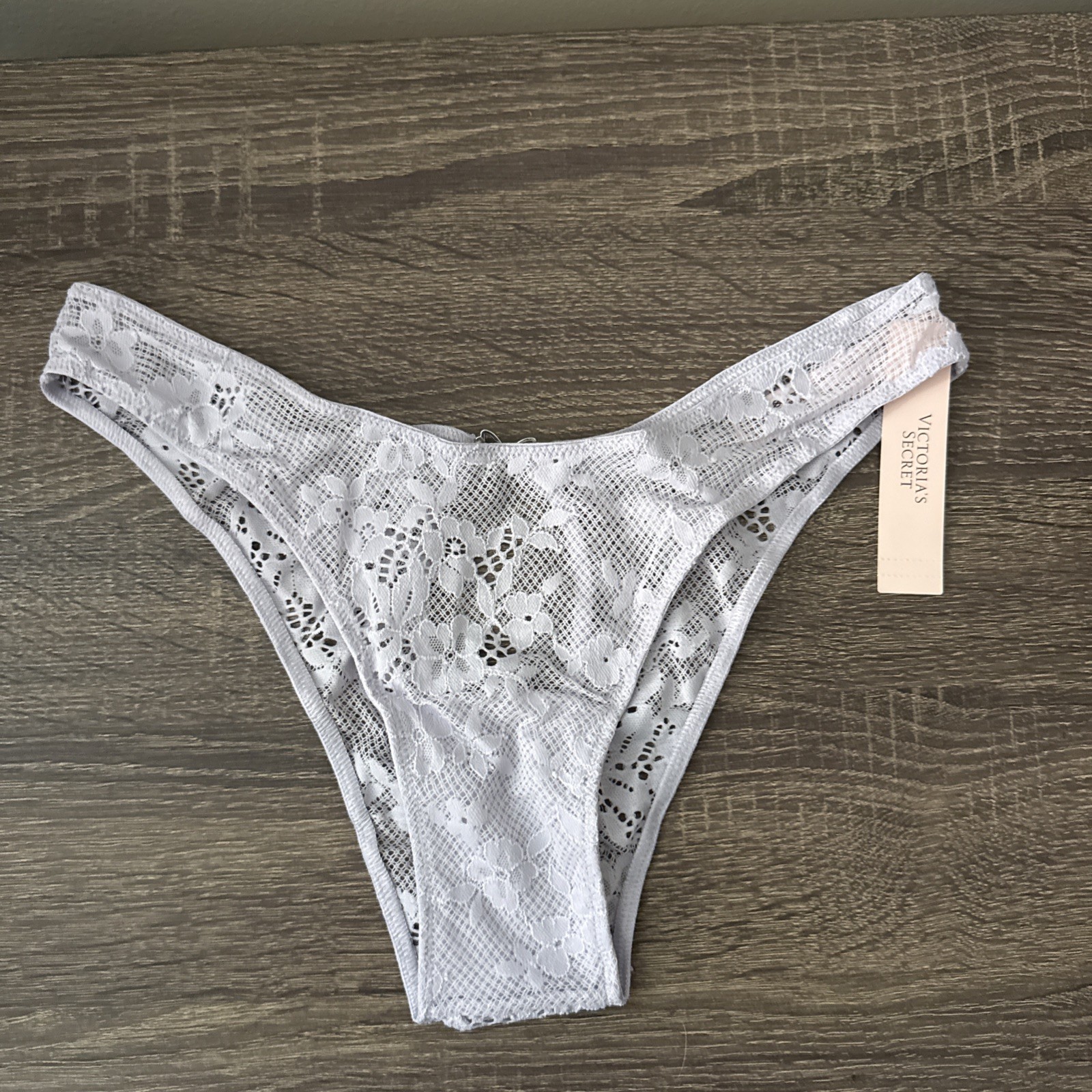 Victoria’s Secret Small Lavender Lace Open Back Brazilian Panties