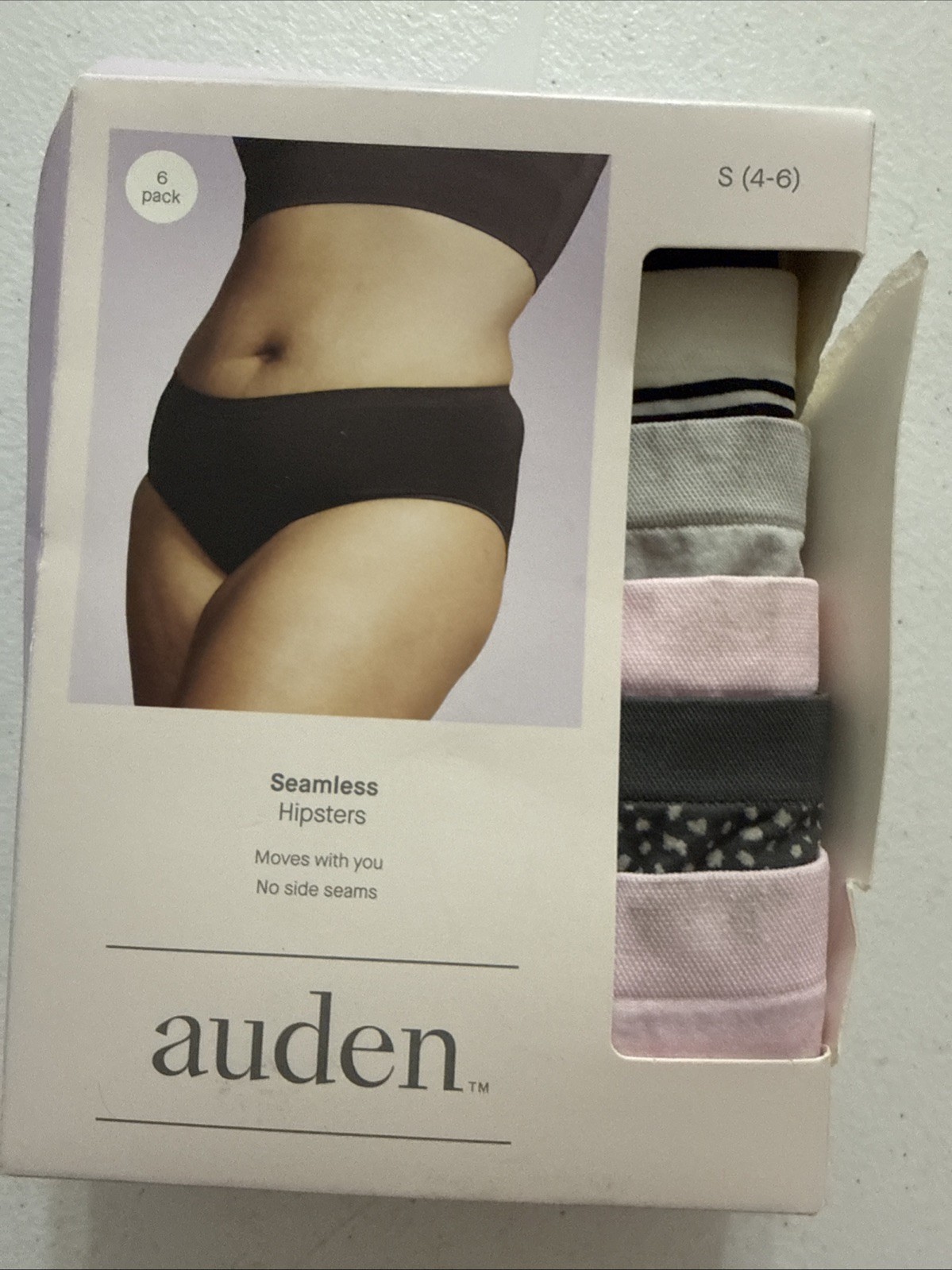 NWT Auden 6 Pair Seamless Tag Free Hipster Panties Multi Colors Size Small (4-6)