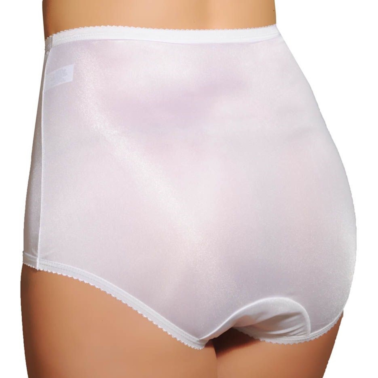 2X Size 7 White Nylon Full Classic Brief Style 17042 3 Pair (Total 6)