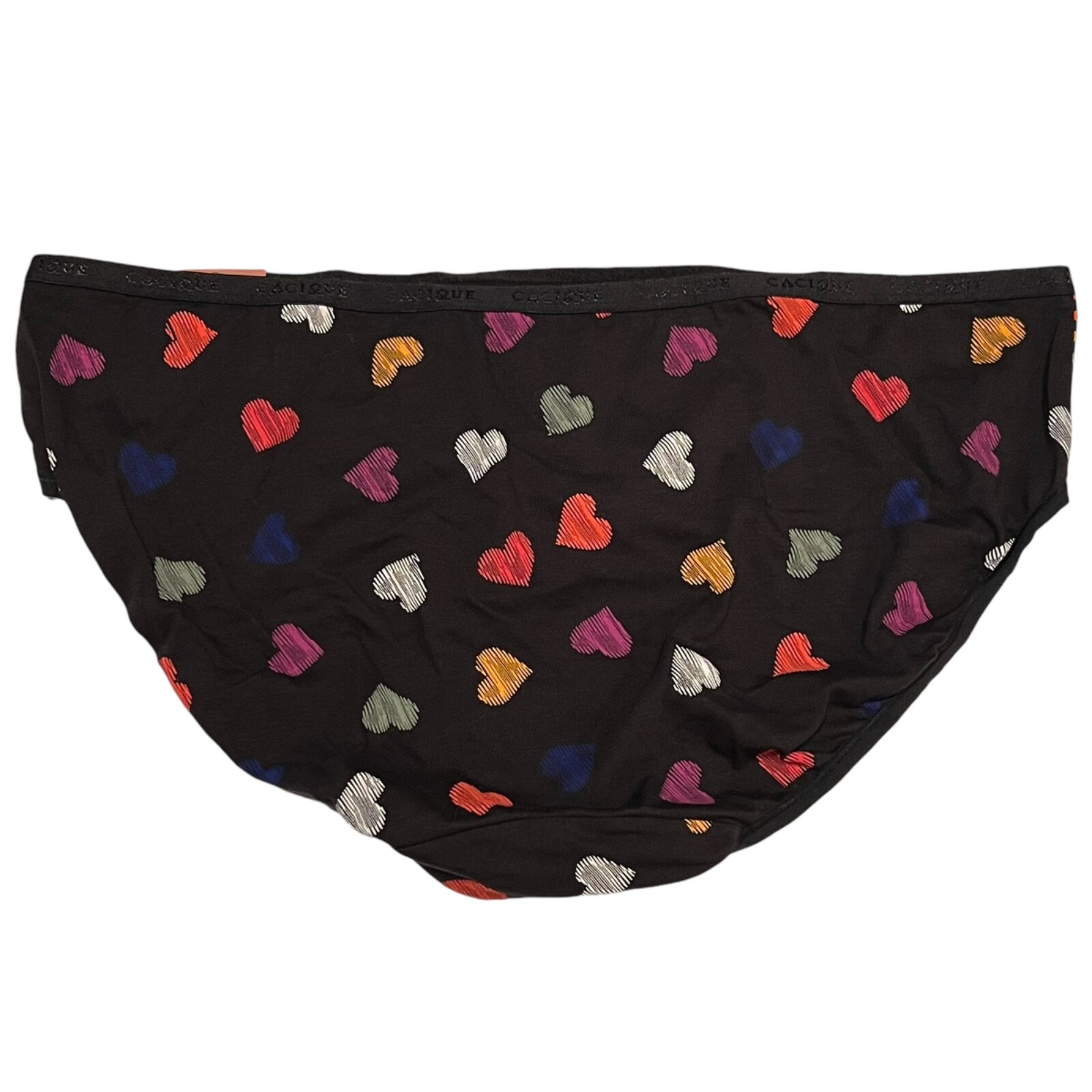 NWT LANE BRYANT Hipster Pantie Sz14/16-18/20 Black Hearts Stripes Jersey