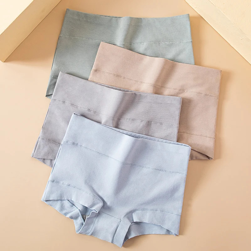 High Waist Panties Briefs Cotton Seamless Breathable Soft Comfort Women 4PCS