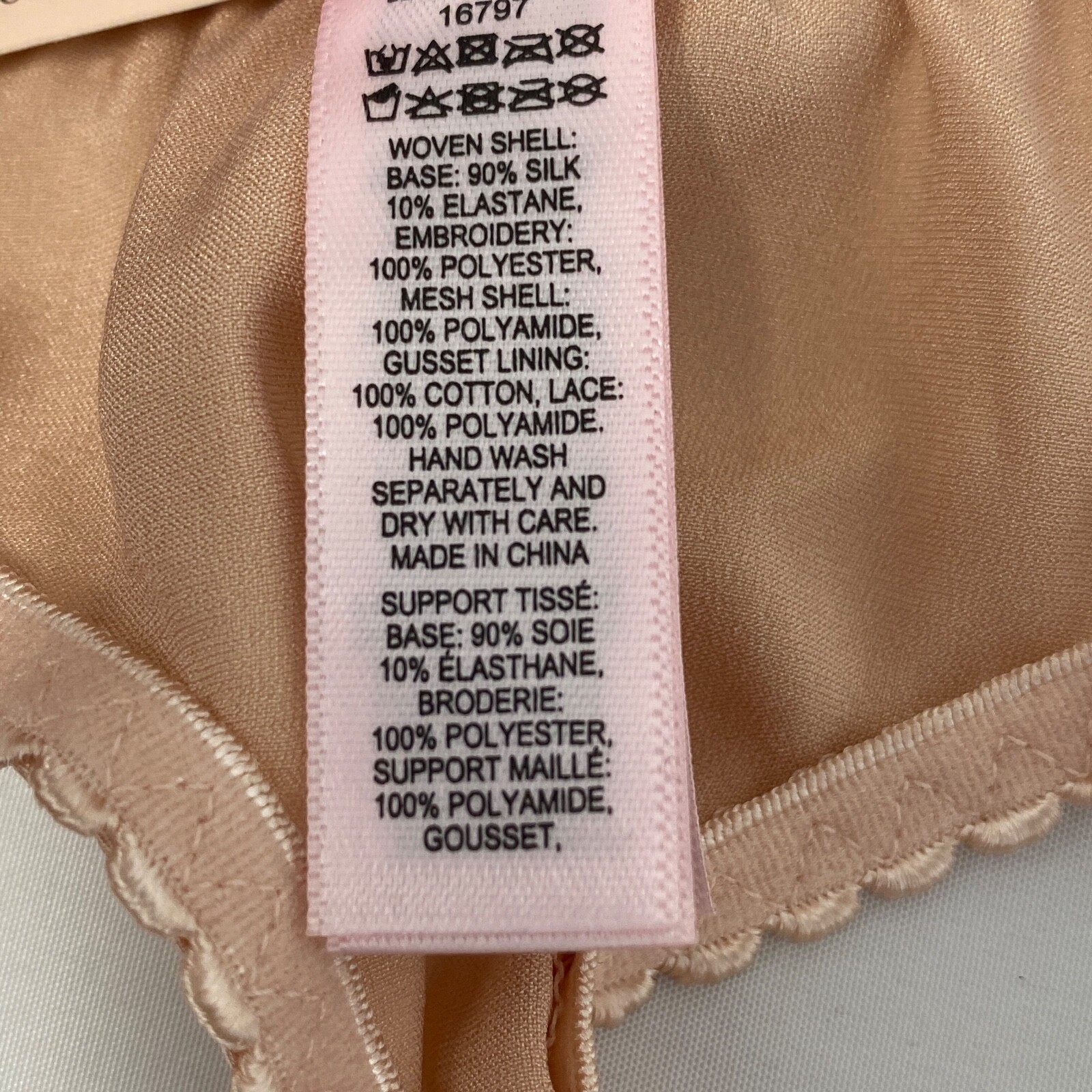 Agent Provocateur Helene Blush Silk Thong AP3 Medium NWT $145