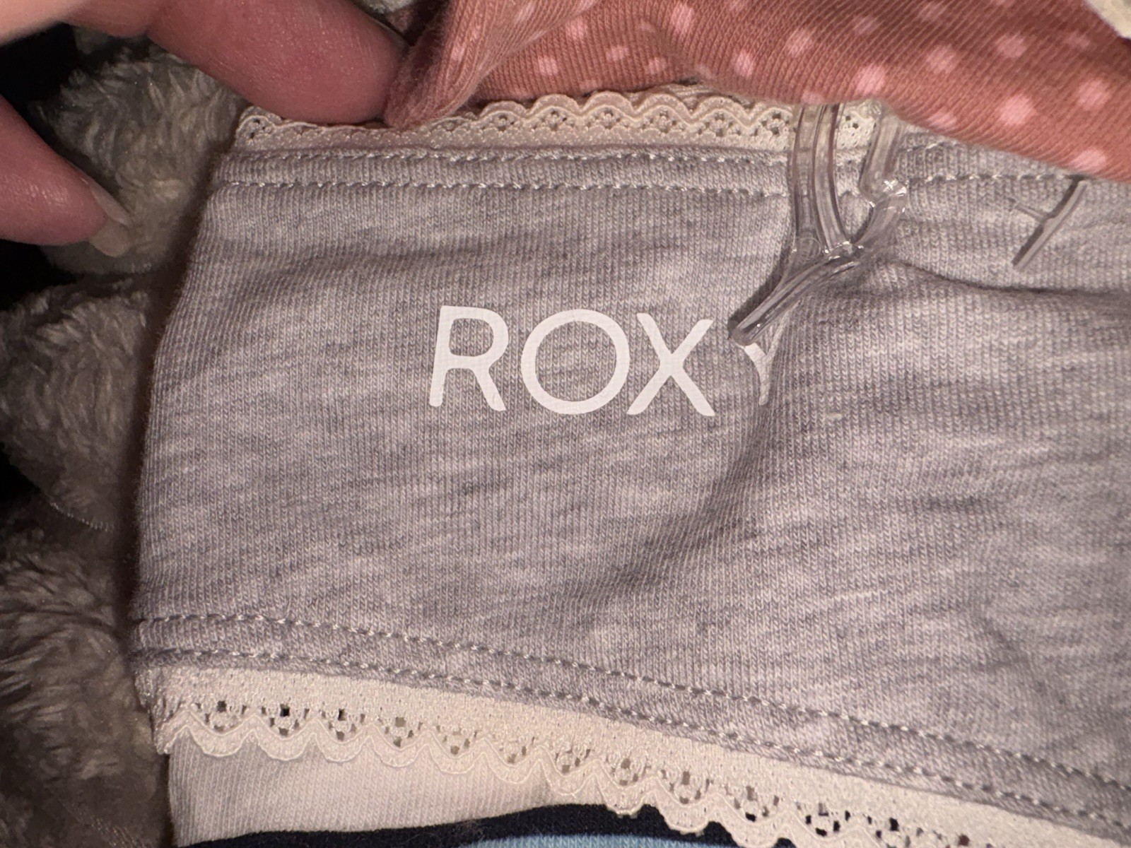 Roxy Cotton Lace Thong 3pk Hip Logos. Medium