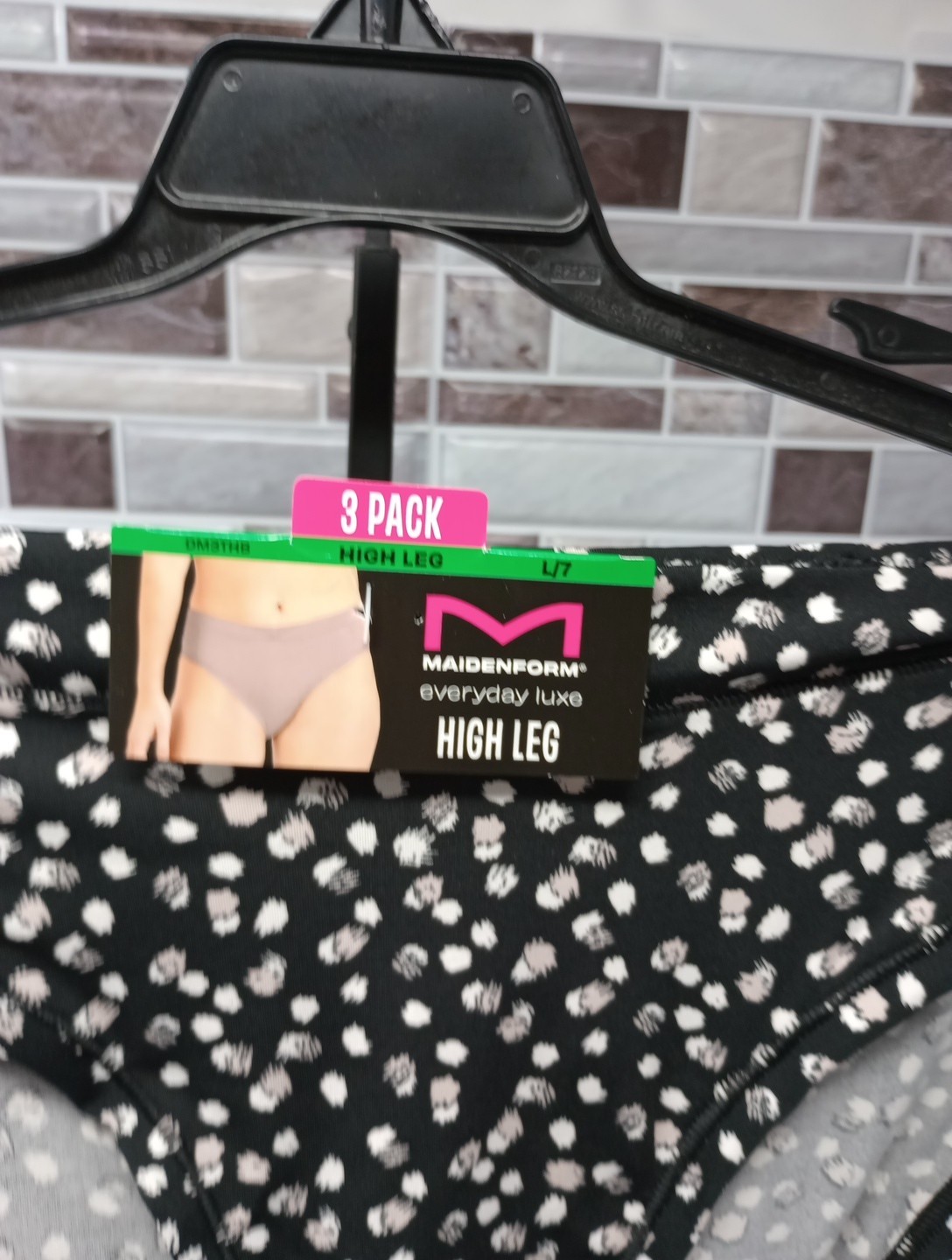 NWT Maidenform 3 Pair Everyday Luxe Sz. L/7 HIGH LEG Panties DM3THB A13V