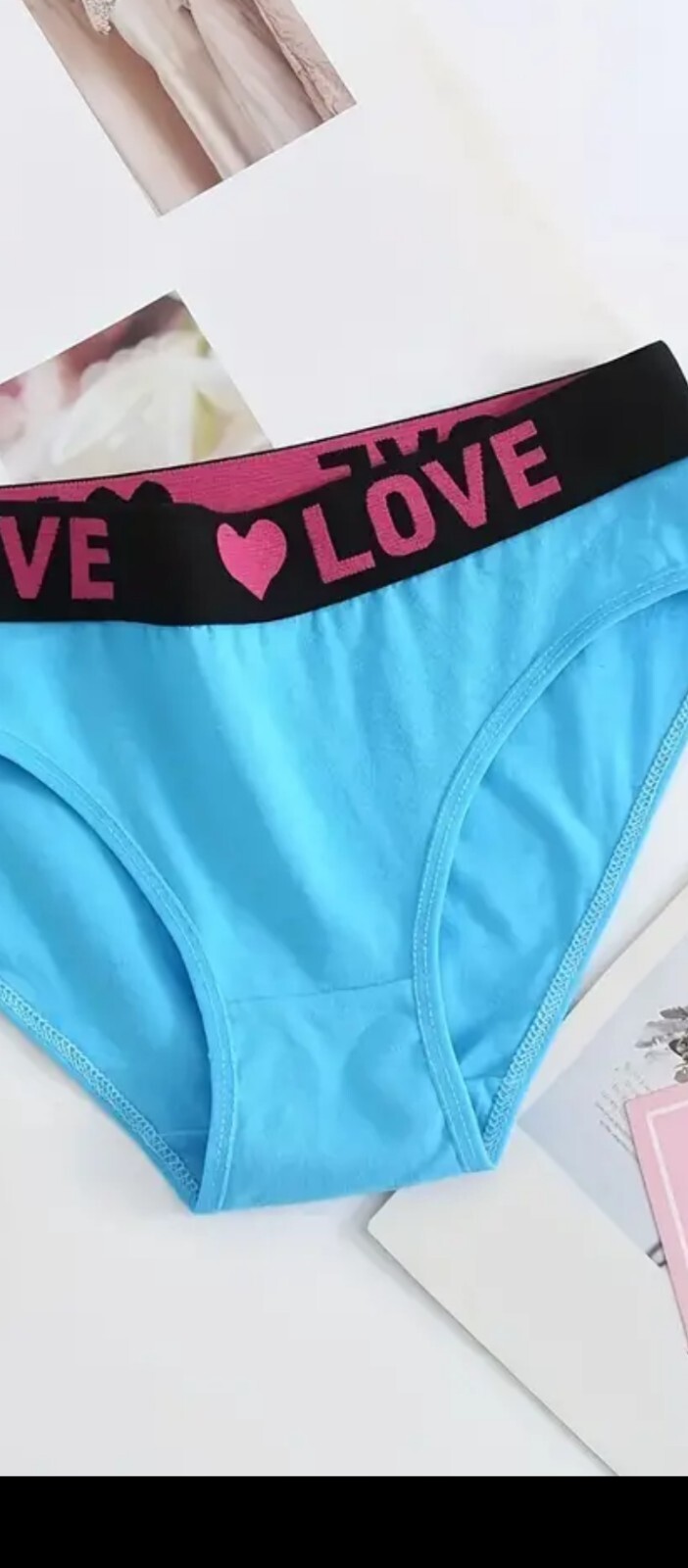 6pcs Medium Letter Print Briefs, Comfy & Breathable Low-Rise