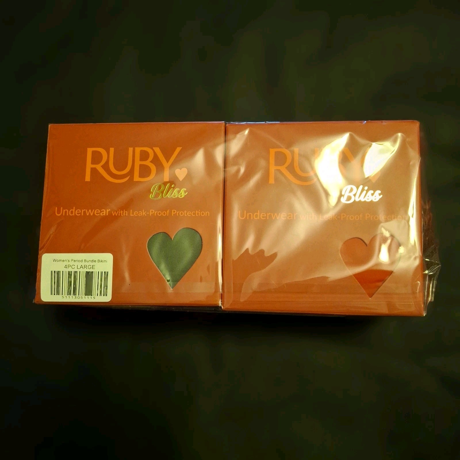 Ruby Bliss Accident Proof Underwear Bikini Style Size Large 4 Pack