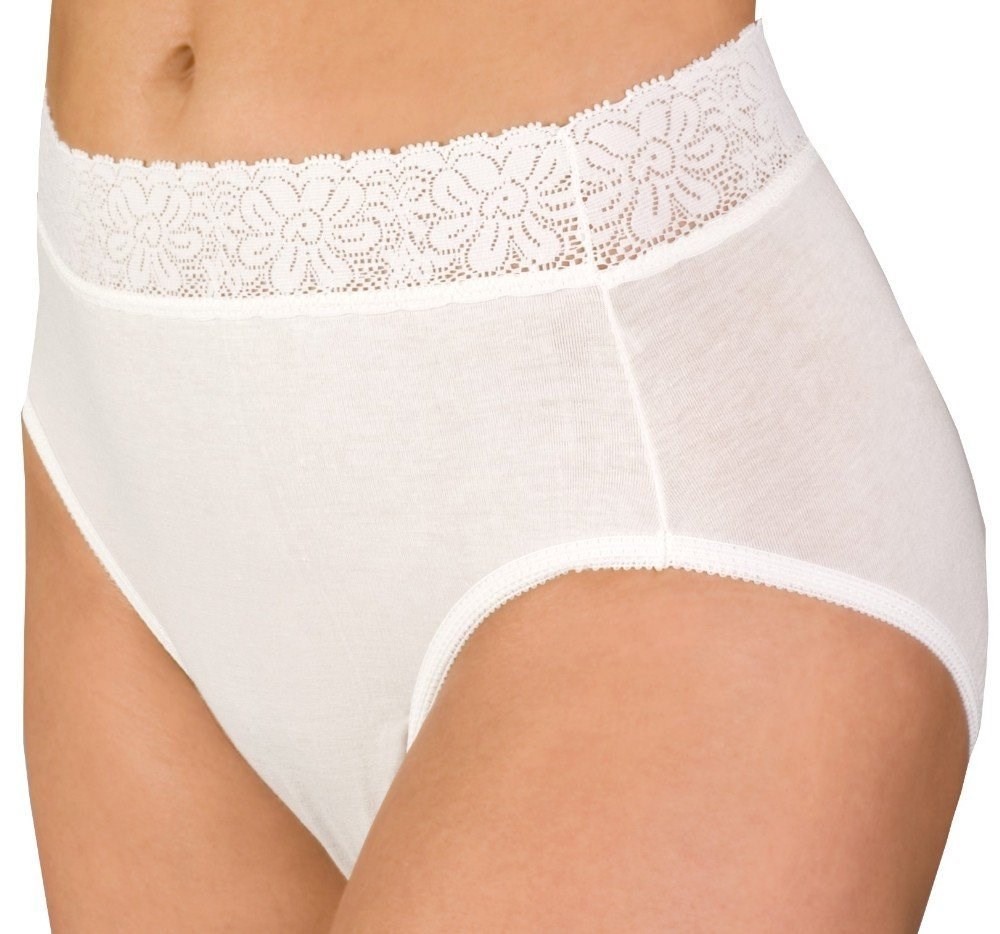 WEAREVER Cotton/Lycra Lace Band White Sanitary Brief Plus Size 2XL