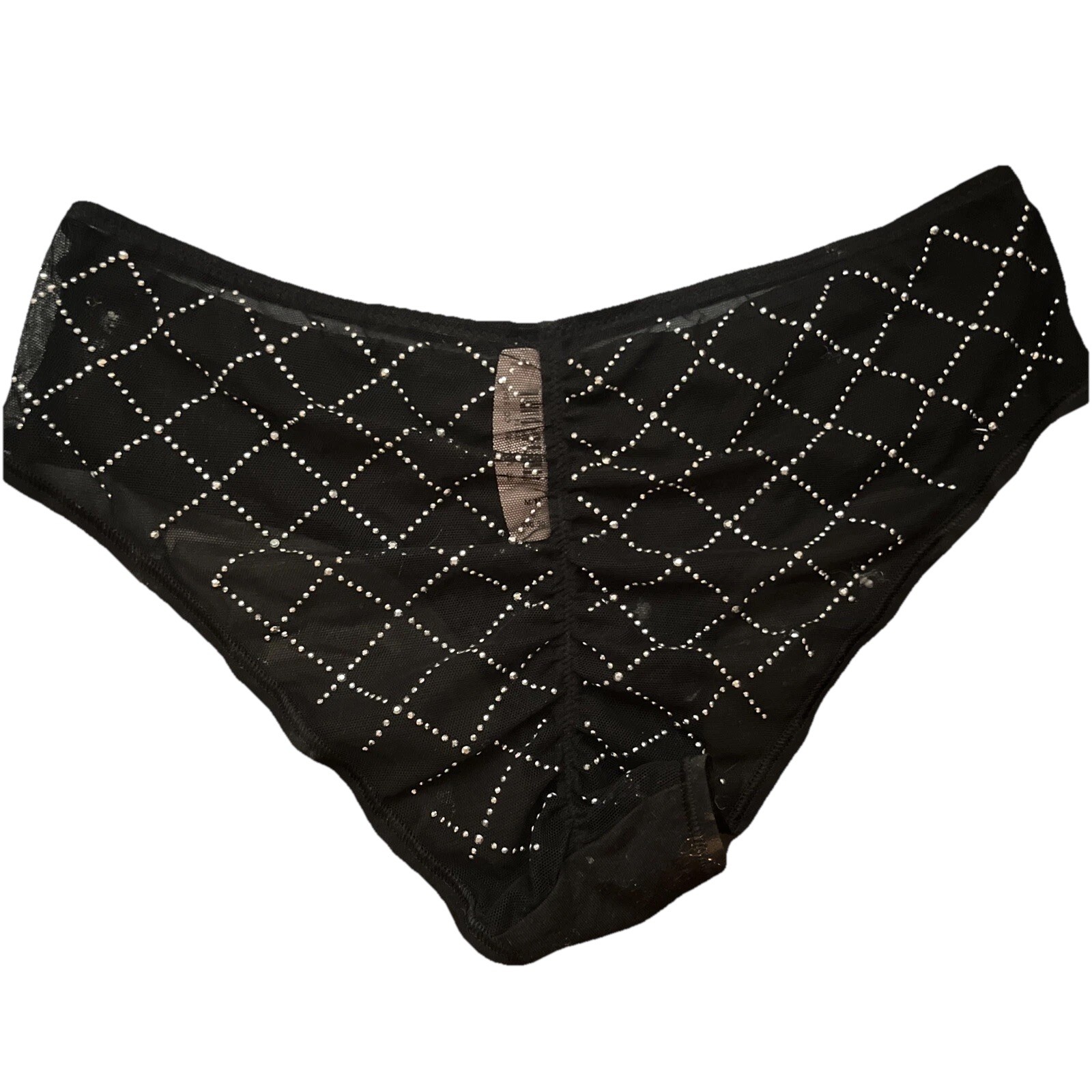 Victoria’s Secret Sexy Low Rise Hiphugger Medium Mesh Rhinestone Ruched NWT