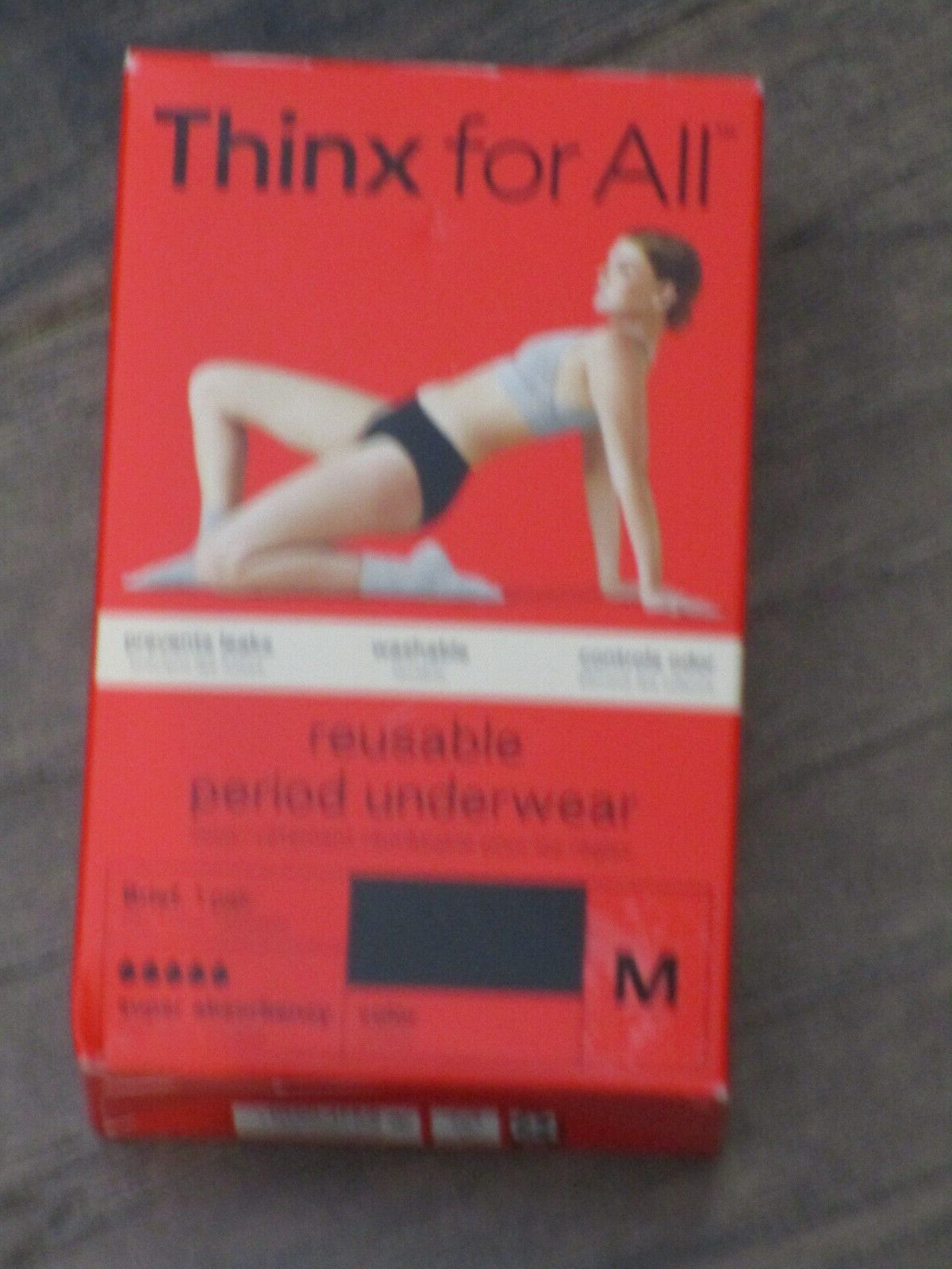 THINX FOR ALL BLACK SUPER ABSORBENCY BRIEF PERIOD LEAK-PROOF PANTIES SIZE MEDIUM