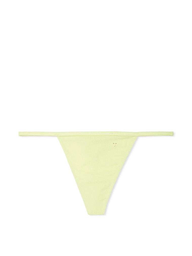 VICTORIA’S SECRET STRETCH COTTON V STRING PANTY GOLD V CITRON SIZE L
