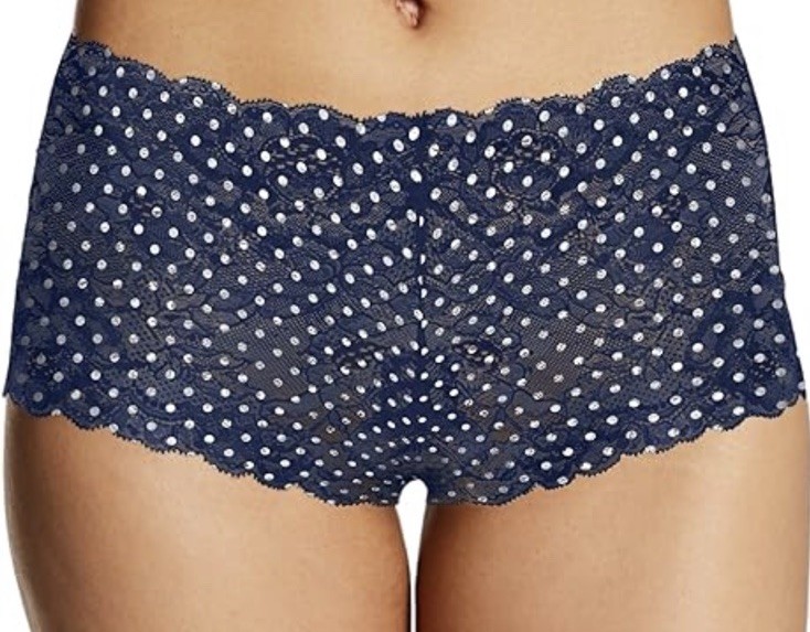 Maidenform Womens Size L 7 BOYSHORT Sexy Must Have DMCLBS Panty Nylon Navy Blue