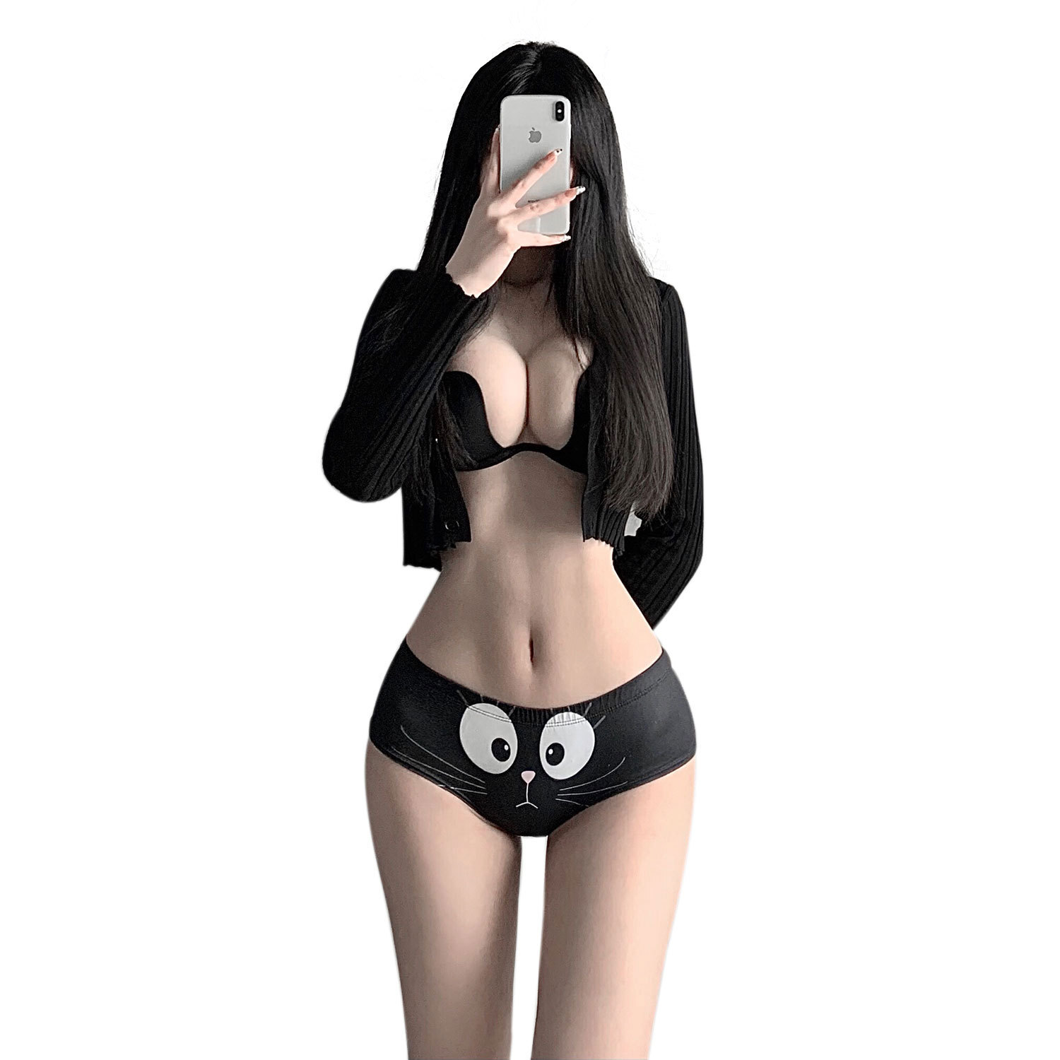 Three Dimensional Cat Ear Girl Underwear Cute Briefs Low Waist Underwear