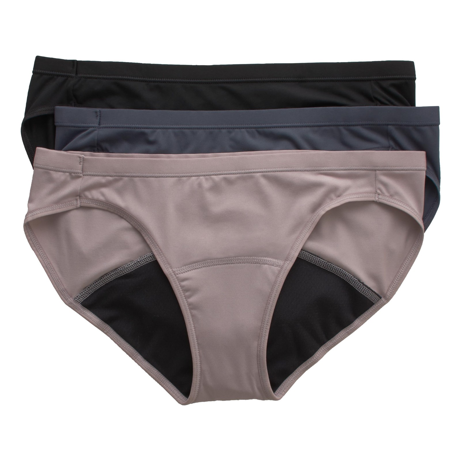 Hanes Women’s Multicolor Light Period Underwear 3-Pk Bikini S NWT