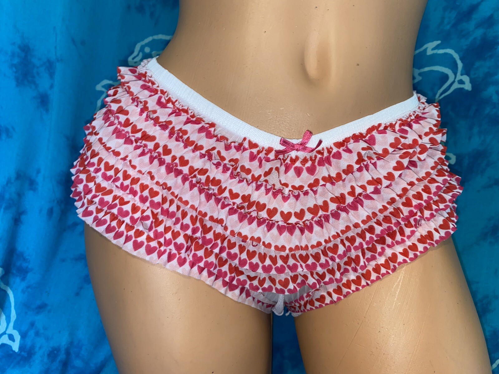 nwt Honeydew Sexy Red & Pink Heart Polka Dot Cheeky Rumba Boyshort Panties S