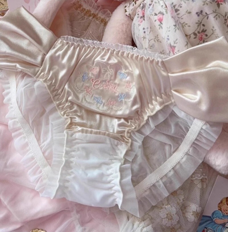 Lolita Princess Underwear Girls Bow Lace Panties Underpants Japanese Briefs Cute