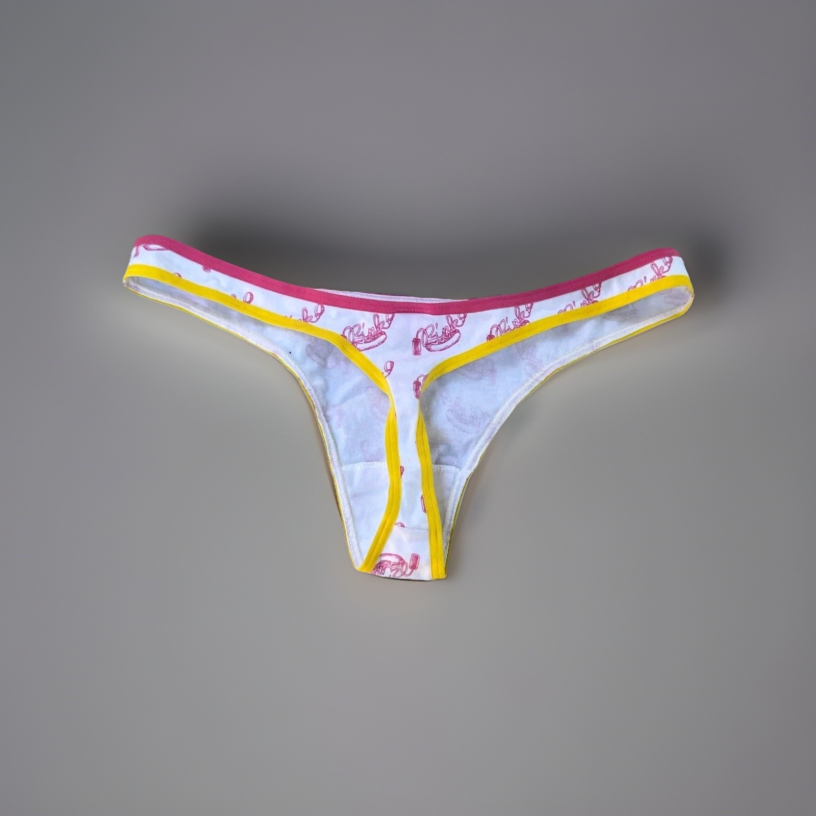 Vintage Victoria’s Secret Pink Cotton Skinny Side Extra Low Rise Thong Panties M