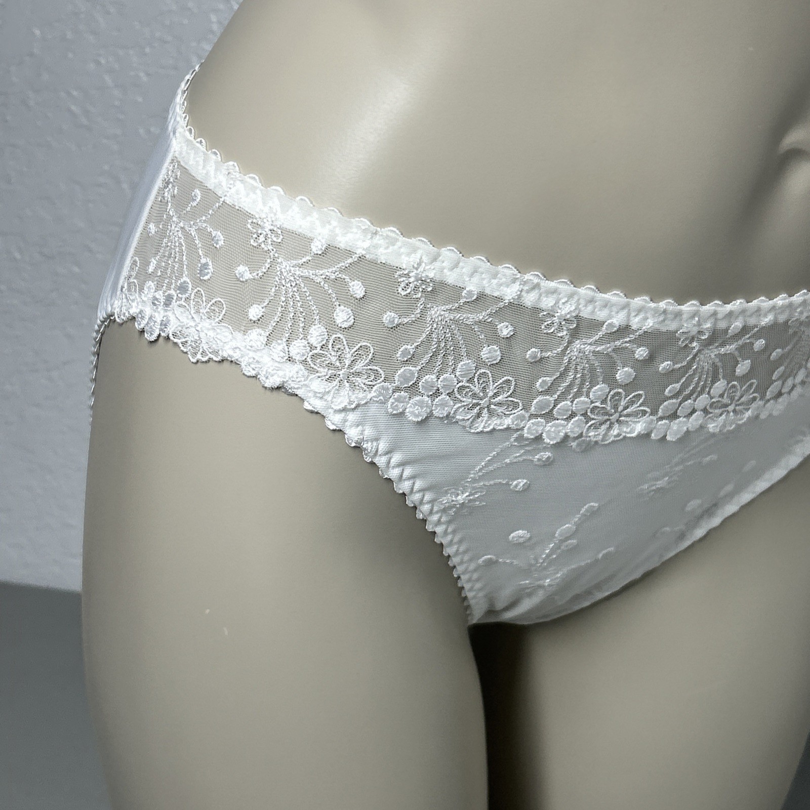 Prima Donna Naboo Panty Brief UK XL White Floral Lace Bows Sexy Luxury