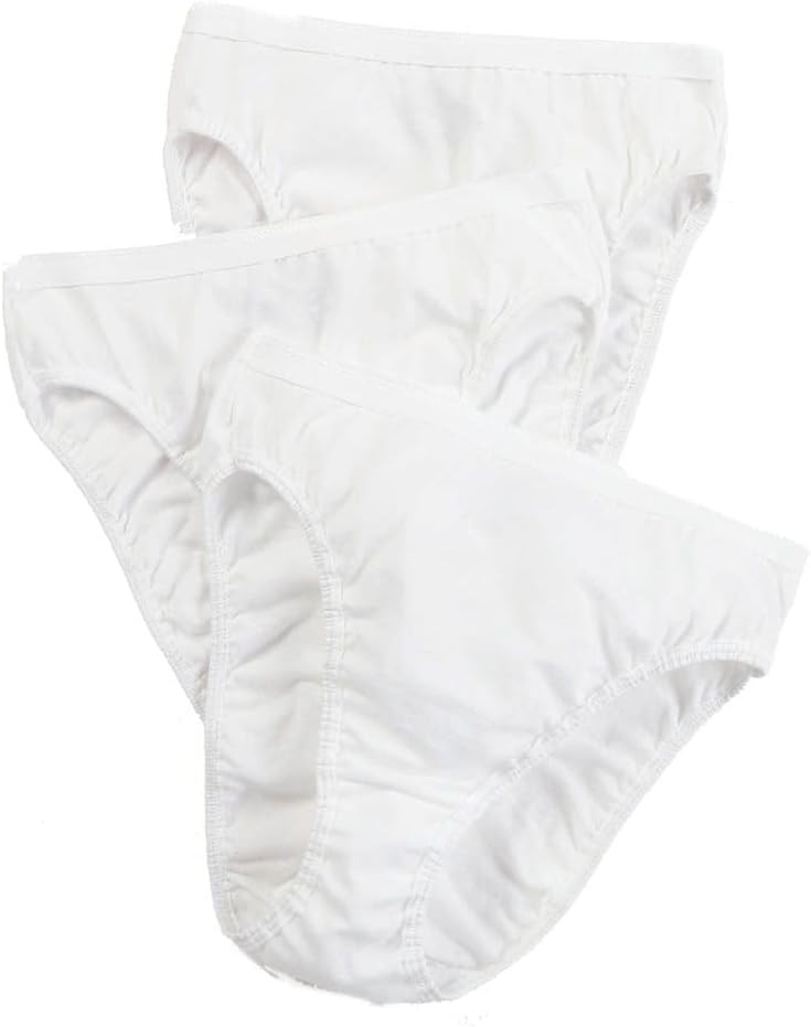 Everyday Essential: Women’s 3 Pack Cotton Hi-Cut Panties in White
