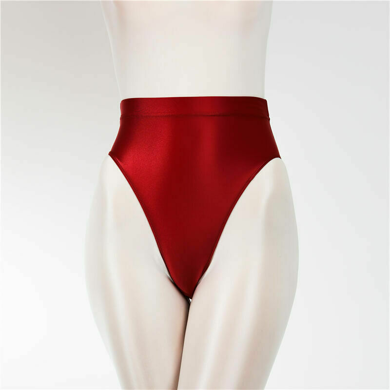 Womens Mens Silky Shiny Satin Glossy Wet Look Knickers Briefs Underwear Panties