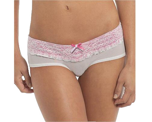 Panache Sophie Ivory & Pink Short 12 Smooth sheer boyshorts briefs shorty panty
