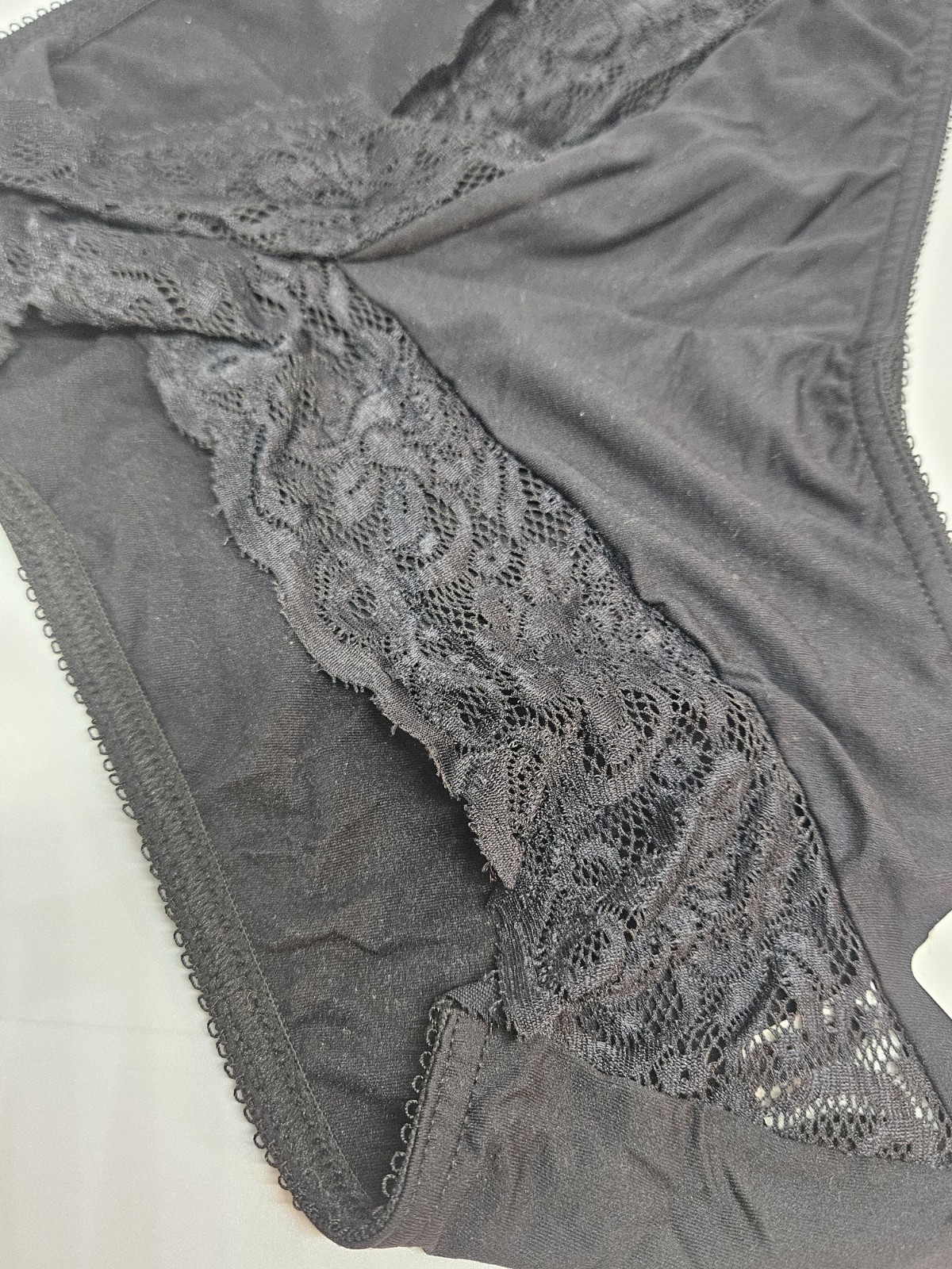 Cabernet Women’s Boyleg Panties Black w/Laced Mesh in Front Size: 6/42 Vintage