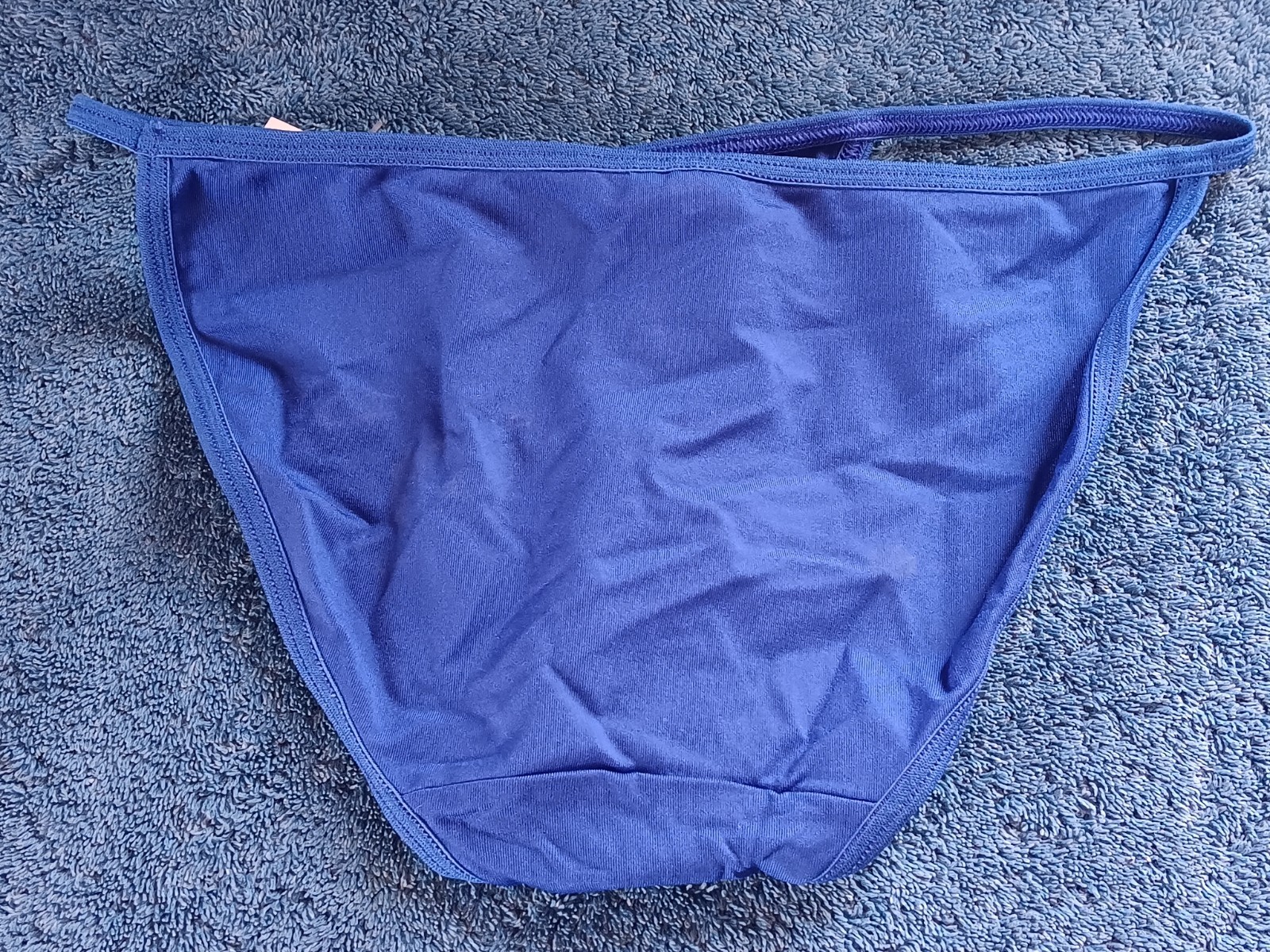 Vtg 2000s Bright Blue CALVIN KLEIN CHOICE String Bikini Panty NYLON ELASTN S NWT