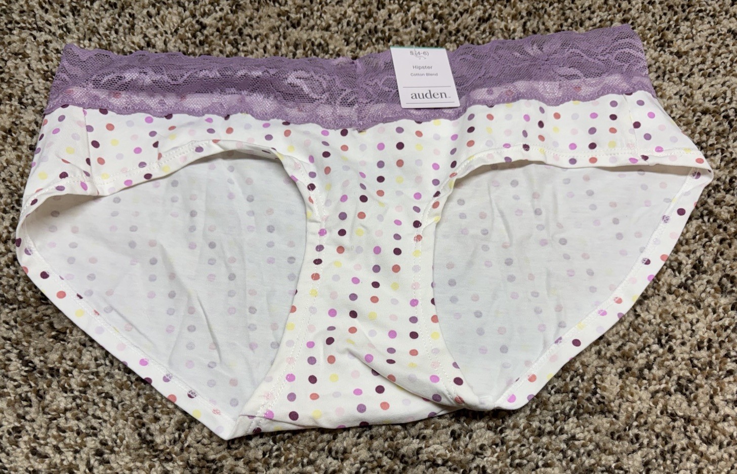 Auden Multi-Color Cotton Blend Hipster Panty. Size: S (4-6).