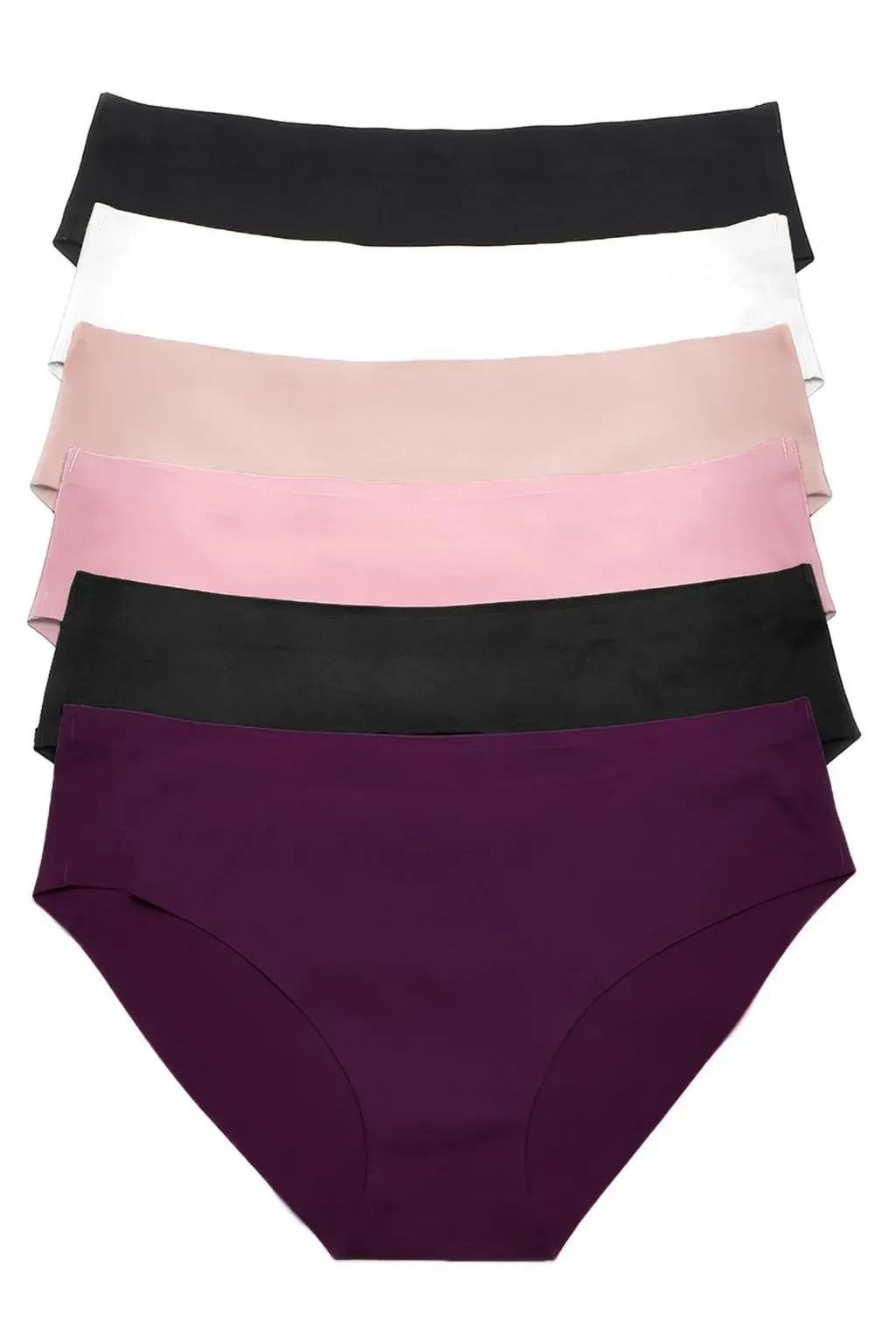 6 Women Solid Mixed Color Panties Laser Cut Bikini Underwear Brief S M L XL 5074