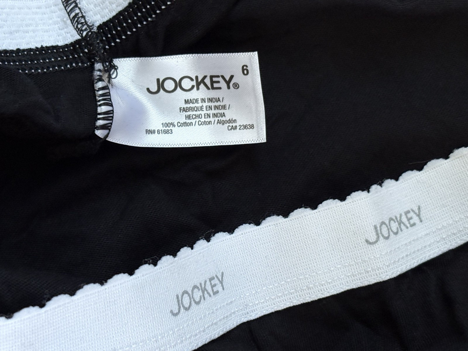 JOCKEY Medium BLACK Wide Waist French Hi Cut Leg Brief Panties #10 NWOT