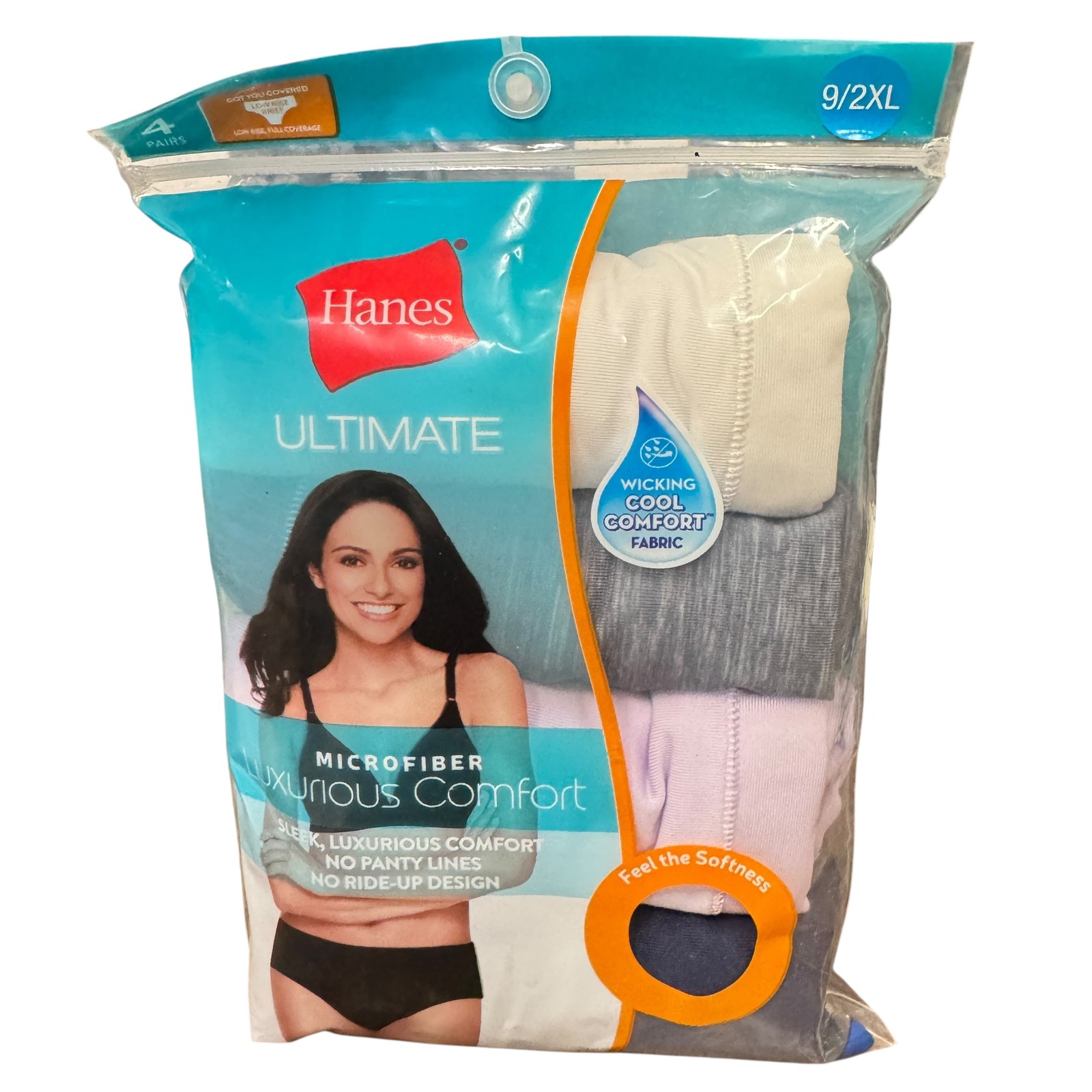 Hanes Ultimate Women’s Microfiber Cool Comfort Panties 4-Pack Size 9(2xl)
